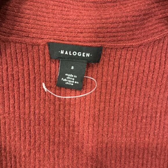 Halogen Red Ribbed Cap Sleeve Sweater top size Small - Picture 4 of 6